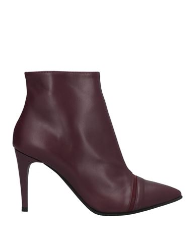 Stele Woman Ankle Boots Burgundy Size 9 Calfskin In Red