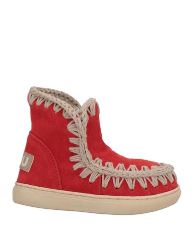 MOU MOU TODDLER GIRL ANKLE BOOTS RED SIZE 9.5C BOVINE LEATHER