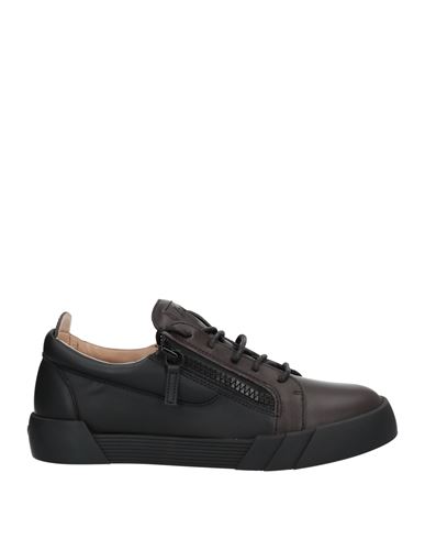 Giuseppe Zanotti Man Sneakers Dark Brown Size 14 Soft Leather
