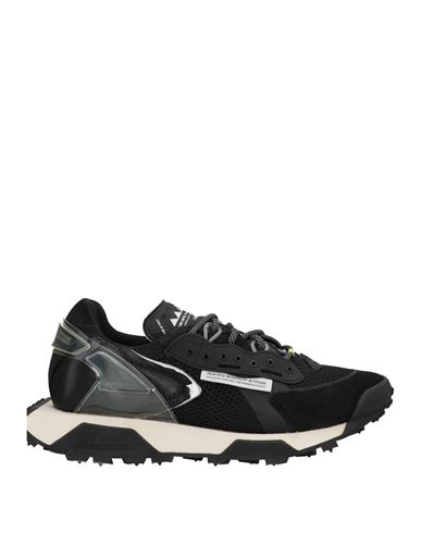 Run Of Man Sneakers Black Size 12 Soft Leather, Textile Fibers