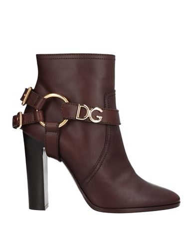 Dolce & Gabbana Woman Ankle Boots Dark Brown Size 10.5 Calfskin
