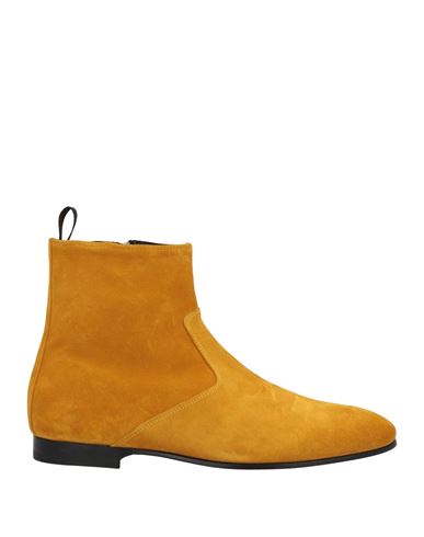 Giuseppe Zanotti Man Ankle Boots Ocher Size 13 Soft Leather In Yellow