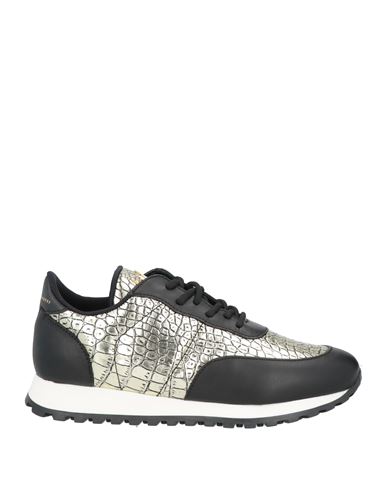 Giuseppe Zanotti Woman Sneakers Black Size 10 Soft Leather In Silver
