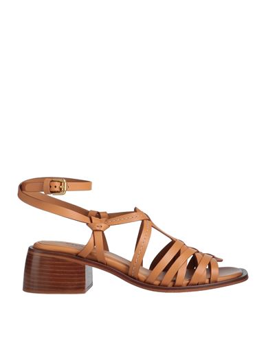 See By Chloé Woman Sandals Camel Size 7.5 Calfskin In Beige