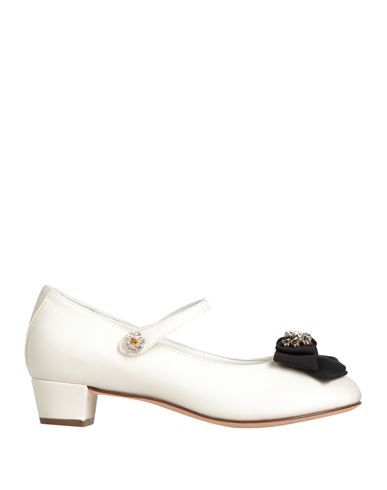 Dolce & Gabbana Babies'  Toddler Girl Ballet Flats Ivory Size 9.5c Textile Fibers In White