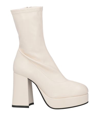 Ovye' By Cristina Lucchi Woman Ankle Boots Ivory Size 8 Textile Fibers In White