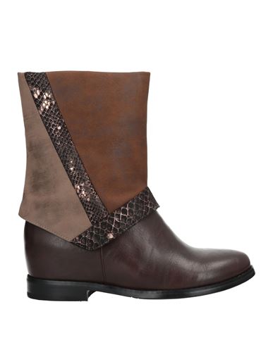 Luciano Barachini Woman Ankle Boots Dark Brown Size 11 Textile Fibers