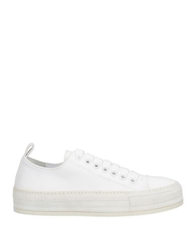Shop Ann Demeulemeester Woman Sneakers White Size 7.5 Textile Fibers, Soft Leather