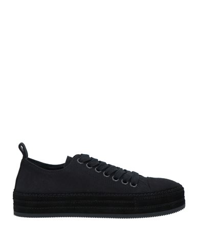 Shop Ann Demeulemeester Woman Sneakers Black Size 8 Textile Fibers, Soft Leather