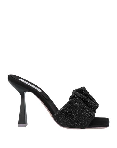 Sebastian Milano Woman Sandals Black Size 10 Textile Fibers