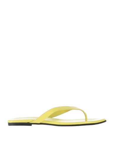 Liviana Conti Woman Toe Strap Sandals Yellow Size 9 Soft Leather