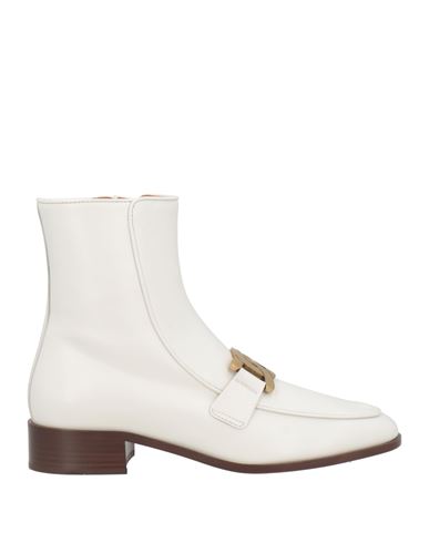 Tod's Woman Ankle Boots White Size 8 Leather In White