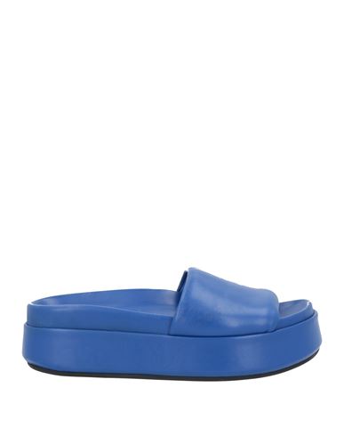 Liviana Conti Woman Sandals Blue Size 10 Soft Leather