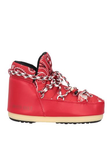 Alanui X Moon Boot Woman Ankle Boots Red Size 4.5-5.5 Textile Fibers