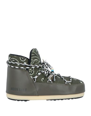 ALANUI X MOON BOOT ALANUI X MOON BOOT WOMAN ANKLE BOOTS MILITARY GREEN SIZE 8-8.5 TEXTILE FIBERS