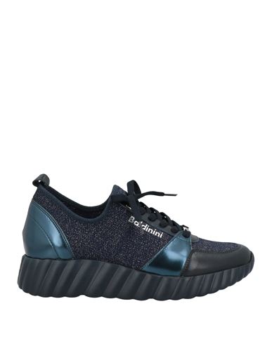 Baldinini Woman Sneakers Midnight Blue Size 5 Soft Leather, Textile Fibers