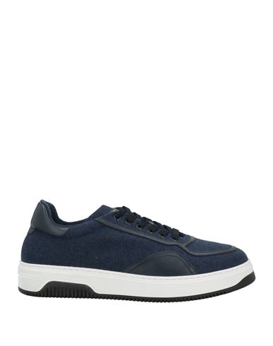 Barracuda Man Sneakers Navy Blue Size 6 Soft Leather, Wool