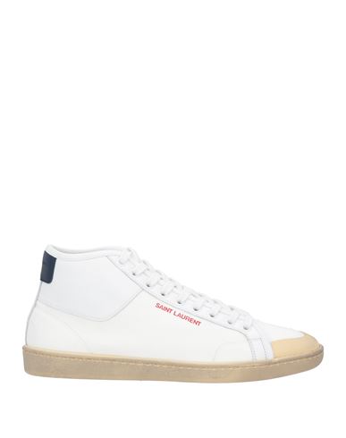 Saint Laurent Woman Sneakers White Size 11 Textile Fibers, Soft Leather