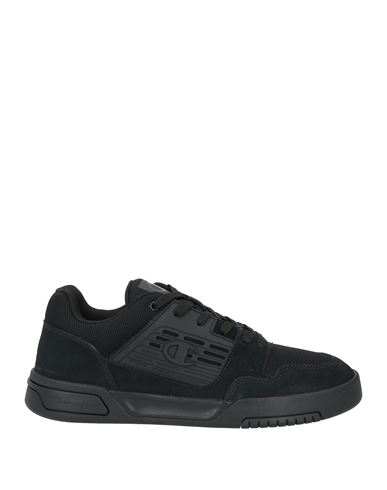 Champion Man Sneakers Black Size 9.5 Soft Leather, Textile Fibers