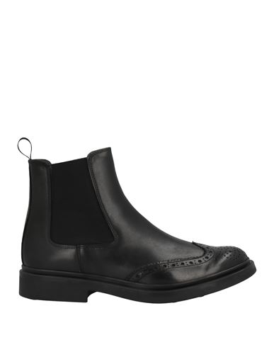 Angelo Pallotta Man Ankle Boots Midnight Blue Size 12 Soft Leather In Black
