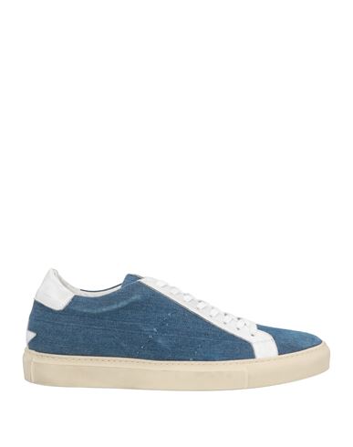 Macchia J Man Sneakers Slate Blue Size 9 Soft Leather, Textile Fibers
