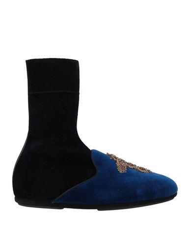 Dolce & Gabbana Man Boot Azure Size 9 Textile Fibers In Blue