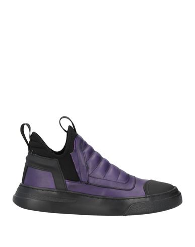Bruno Bordese Man Sneakers Purple Size 8 Soft Leather, Textile Fibers