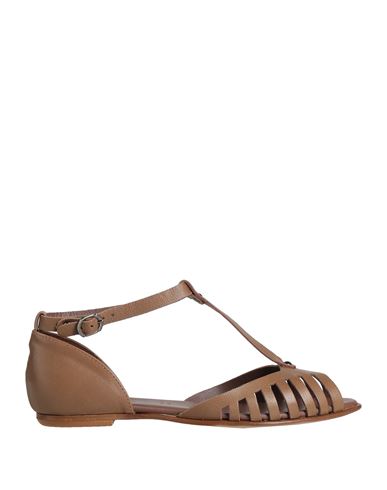 Lilimill Woman Sandals Khaki Size 6 Soft Leather In Brown