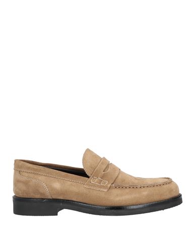 Barbati Man Loafers Beige Size 8 Soft Leather, Textile Fibers
