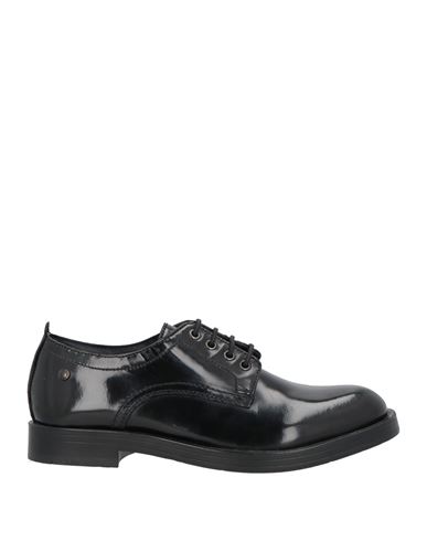 Base London Man Lace-up Shoes Black Size 11 Soft Leather, Textile Fibers