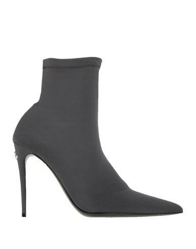 Dolce & Gabbana Woman Ankle Boots Lead Size 6 Viscose, Polyamide, Elastane In Grey