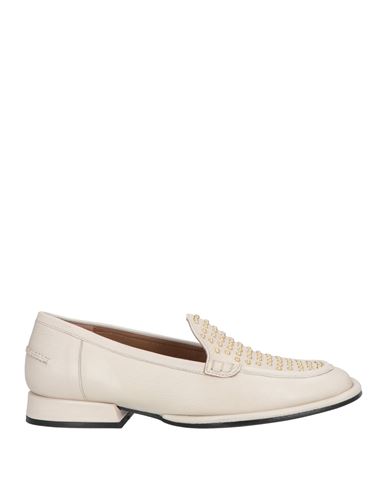 Emanuélle Vee Woman Loafers Beige Size 7 Soft Leather