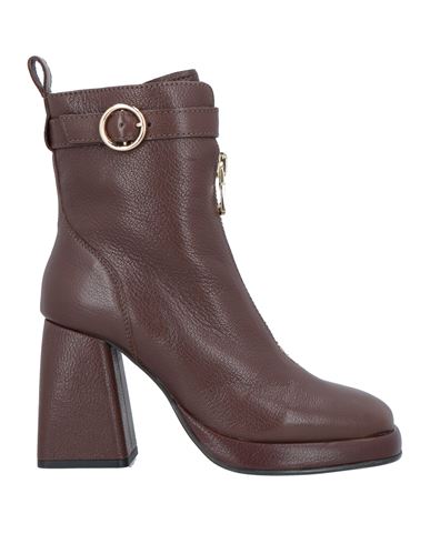 Emanuélle Vee Woman Ankle Boots Dark Brown Size 7 Soft Leather