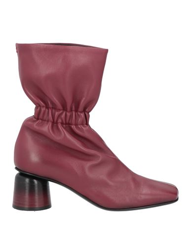 Halmanera Woman Ankle Boots Burgundy Size 9 Soft Leather In Red