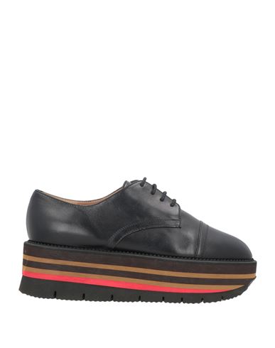 Pollini Woman Lace-up Shoes Black Size 11 Soft Leather