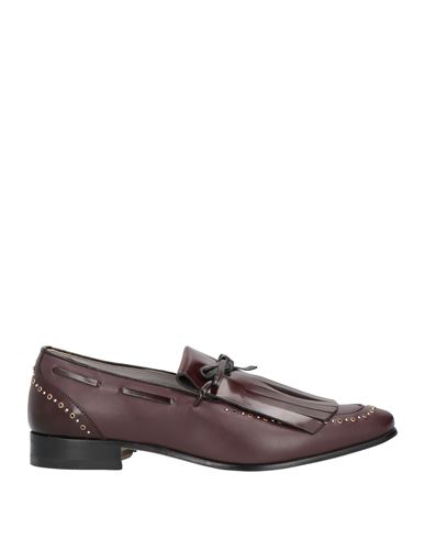Pollini Woman Loafers Burgundy Size 9 Soft Leather In Red