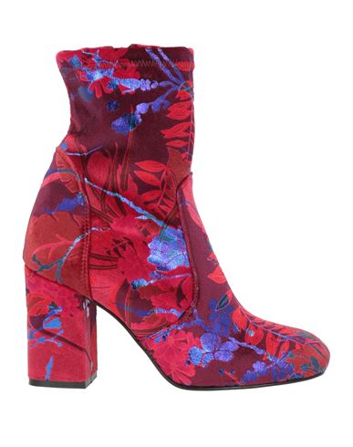Pollini Woman Ankle Boots Garnet Size 11 Textile Fibers In Red