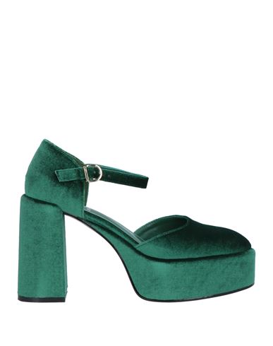 Jeannot Woman Pumps Emerald Green Size 10 Textile Fibers