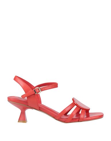 Jeannot Woman Sandals Coral Size 8 Soft Leather In Red