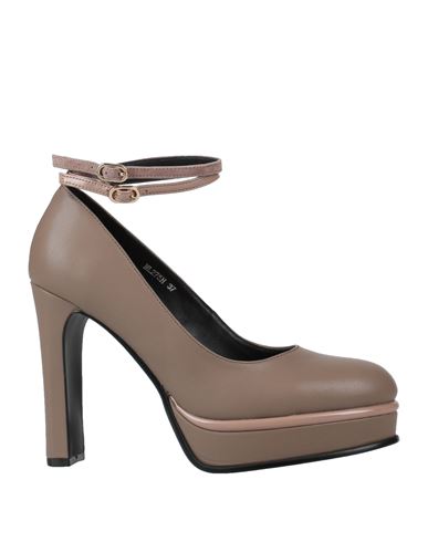 Luciano Barachini Woman Pumps Light Brown Size 10 Soft Leather In Beige