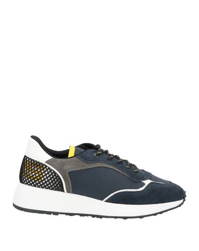 Cesare Paciotti 4us Man Sneakers Midnight Blue Size 11 Soft Leather, Textile Fibers