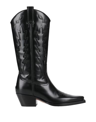Buttero Cowboy Leather Boots In Black