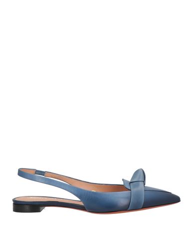Santoni Woman Ballet Flats Blue Size 5 Leather In Blue