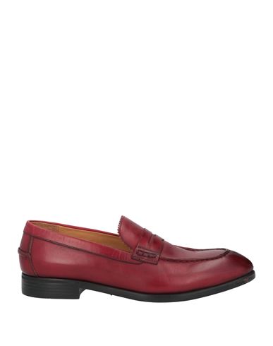 Campanile Man Loafers Burgundy Size 9 Soft Leather In Red