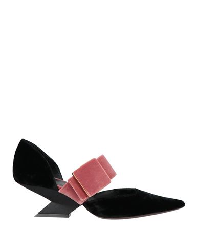 Roberto Festa Woman Pumps Black Size 10 Textile Fibers In Black