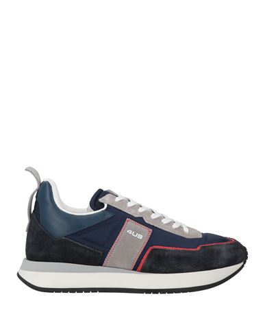 Shop Cesare Paciotti 4us Man Sneakers Midnight Blue Size 7 Soft Leather, Textile Fibers