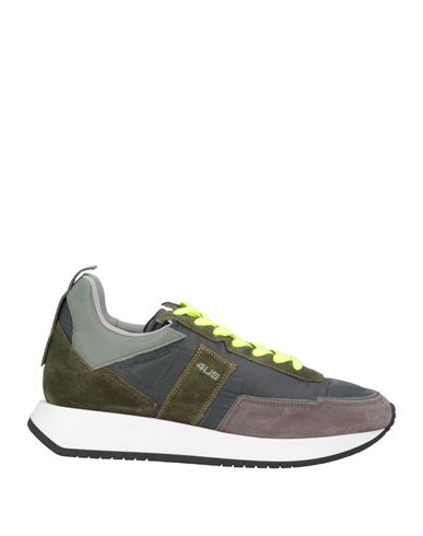 Cesare Paciotti 4us Man Sneakers Lead Size 11 Soft Leather, Textile Fibers In Grey