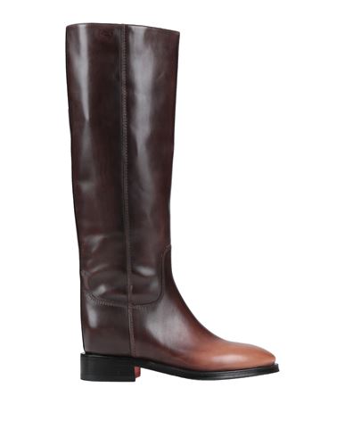 Shop Santoni Woman Boot Dark Brown Size 6.5 Soft Leather