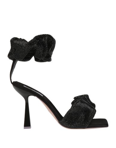 Sebastian Milano Woman Sandals Black Size 11 Textile Fibers