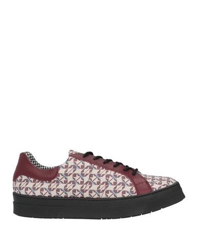 Pollini Woman Sneakers Burgundy Size 10 Soft Leather In Red